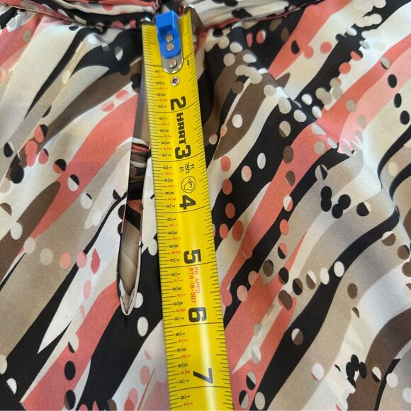 2X Abstract Print Sleeveless Cowl Neck Blouse Pink Black Flowy Dressy Office Top - Picture 9 of 15